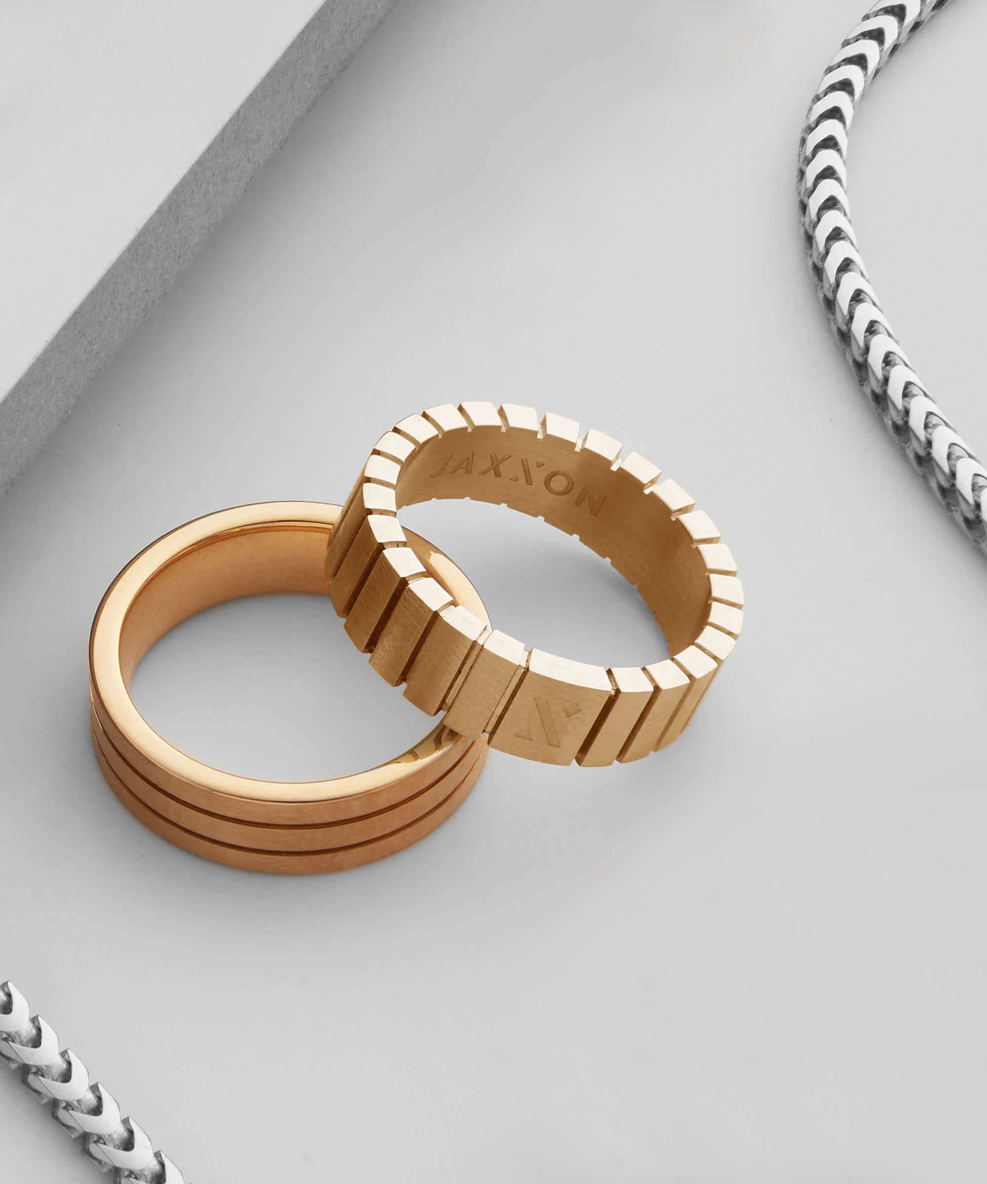 Engravable - Gold Ridge Ring