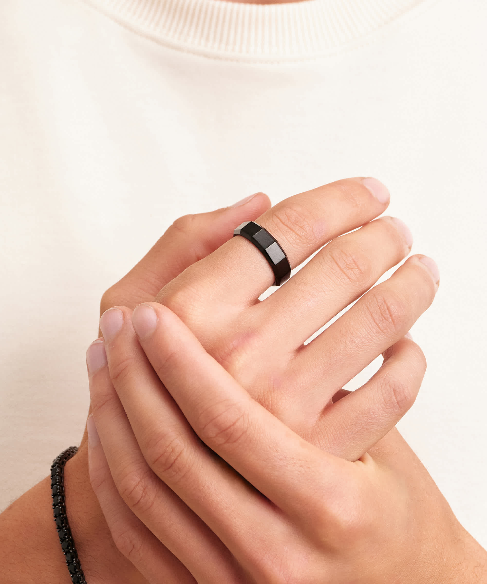 Engravable - Black Twelve Ring