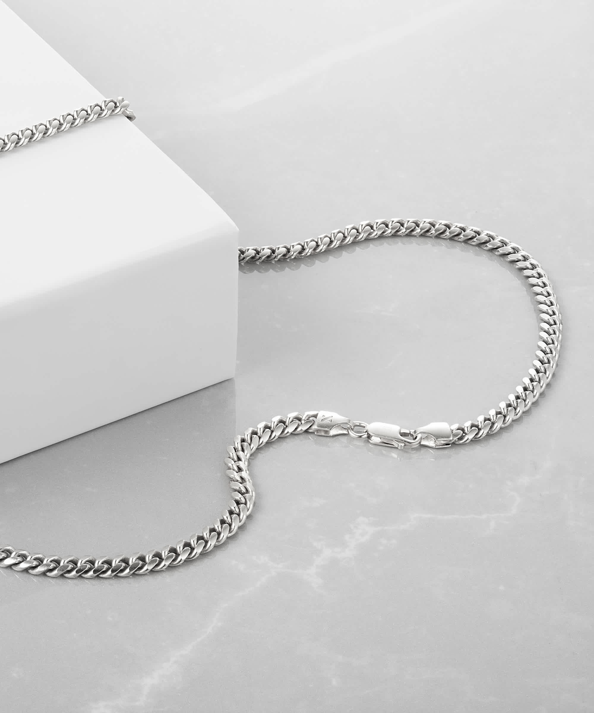 STERLING SILVER - 5mm Cuban Chain Silver