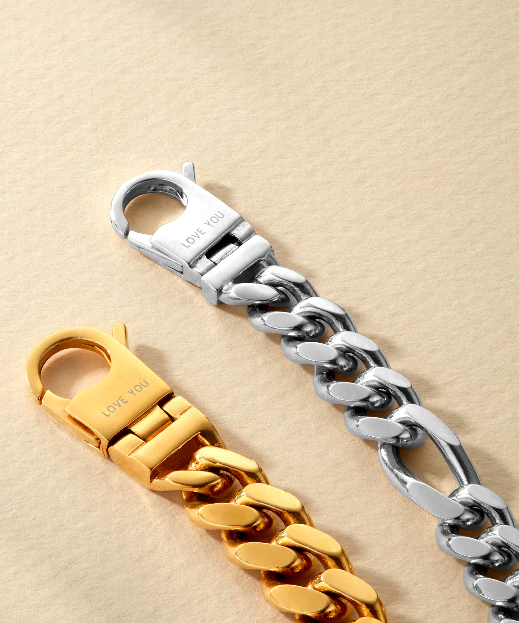 Engravable - Silver Figaro Bracelets