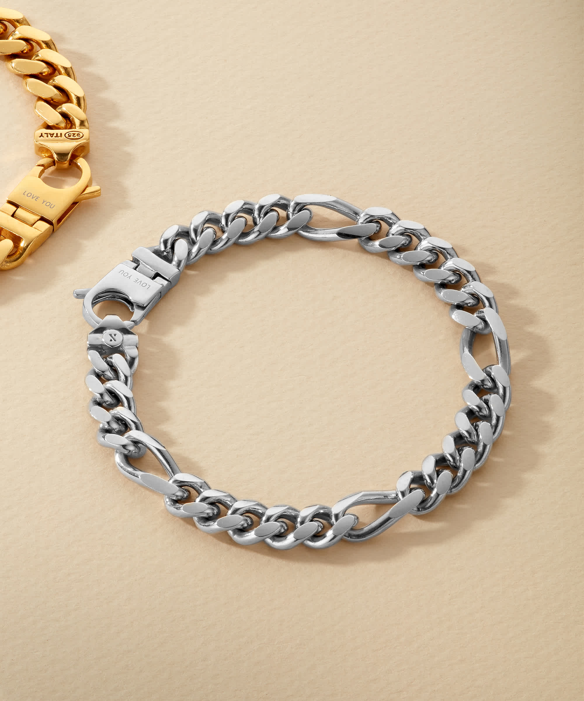 Engravable - Figaro Starter Silver