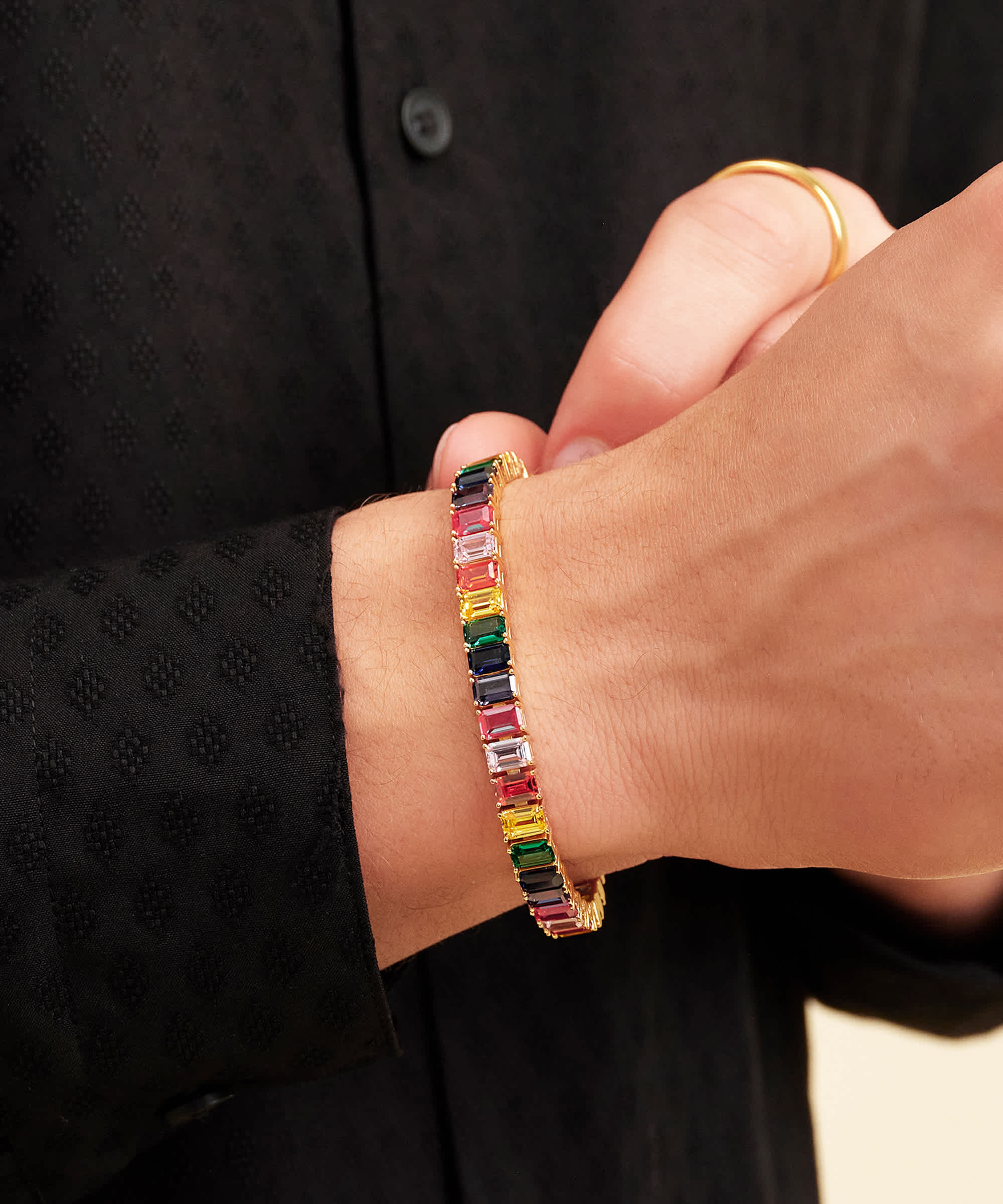 Elevated Style - Multicolor Emerald Cut Tennis Bracelet