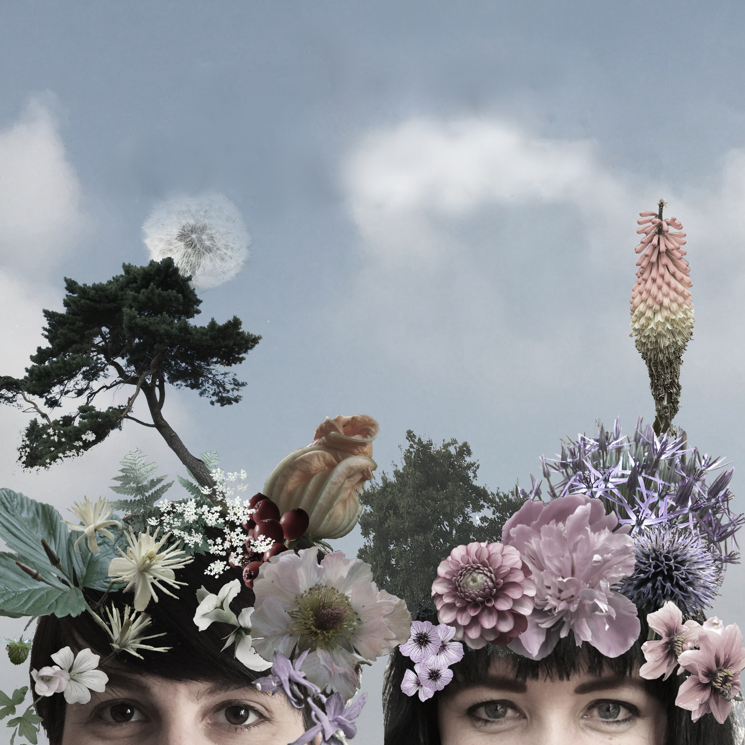 I trädgården med Karin och Elsa