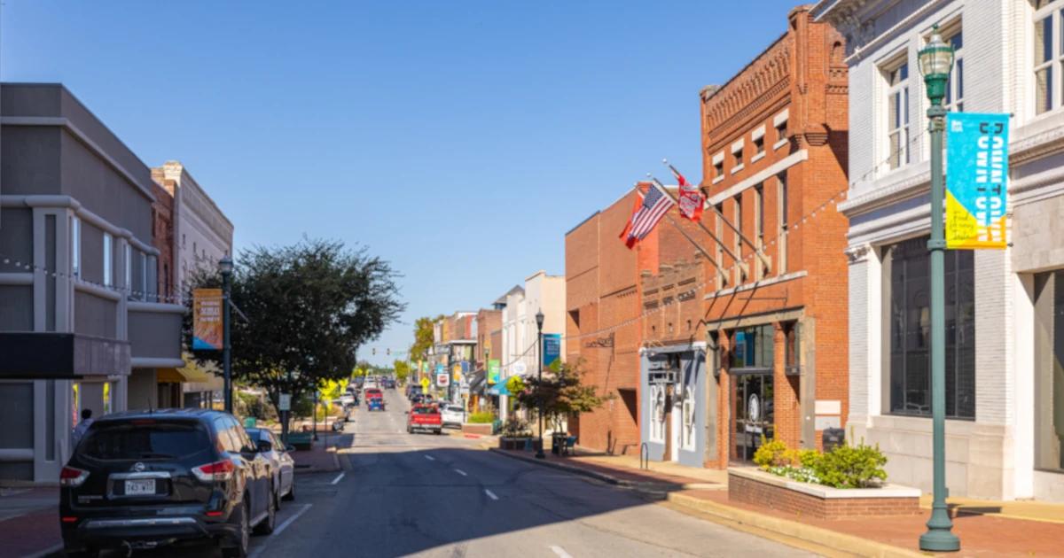 Street of local Arkansas businesses