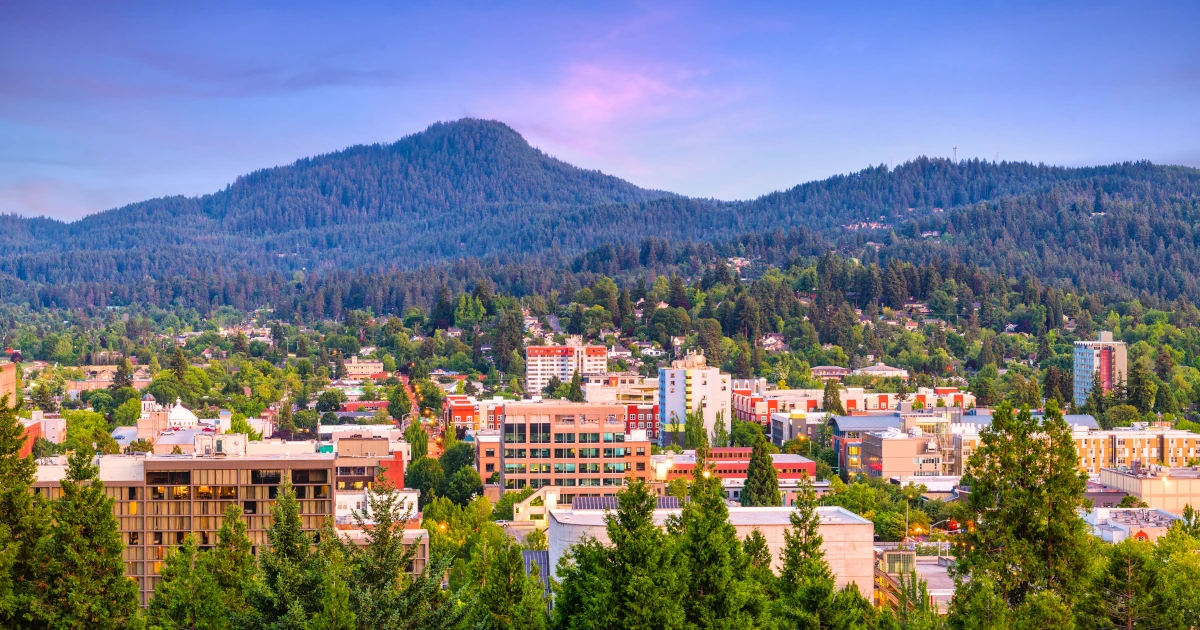 The cityscape of Eugene, Oregon | Swyft Filings