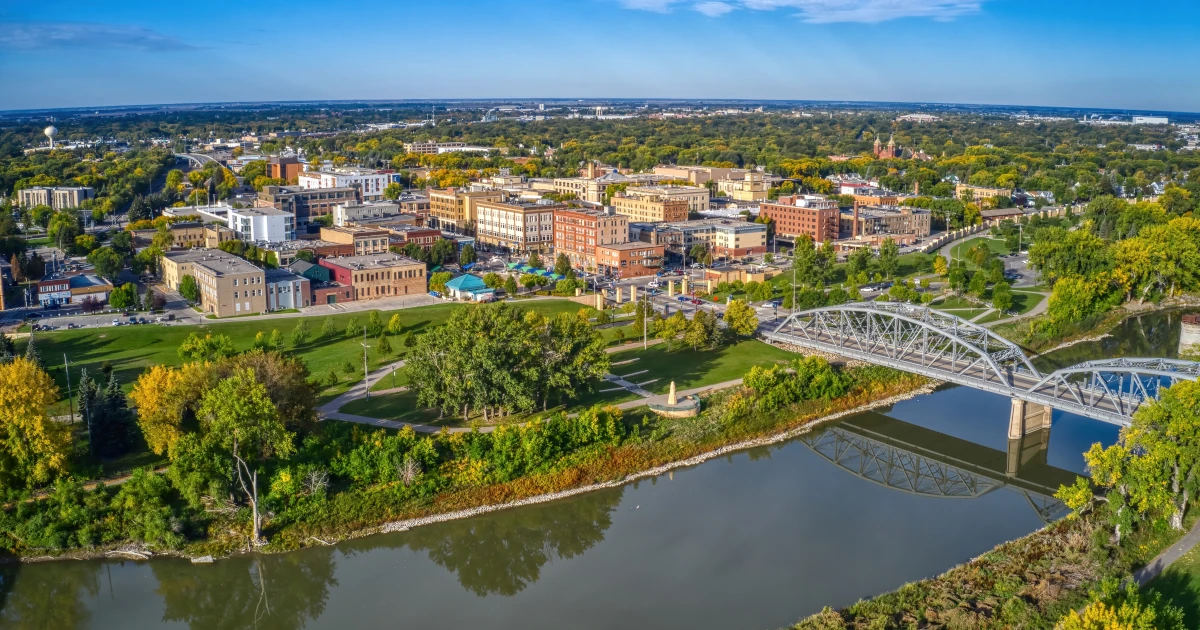 An aerial view of Grand Forks, North Dakota | Swyft Filings