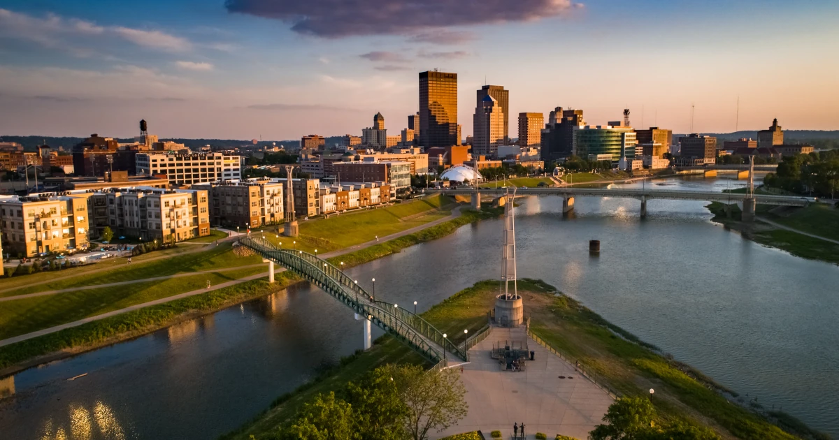 A view of the Dayton Confluence in Ohio from above | Swyft Filings