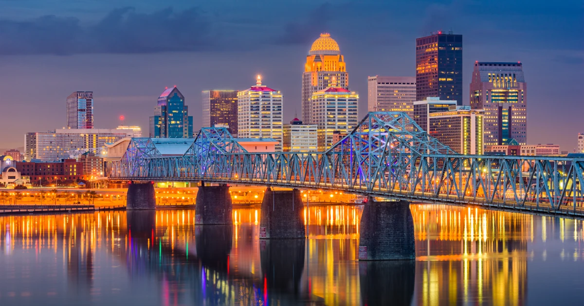 Louisville Kentucky skyline on the river
