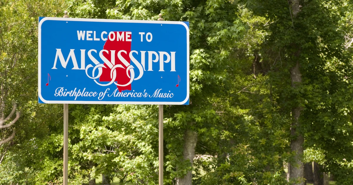 A welcome sign for the state of Mississippi | Swyft Filings