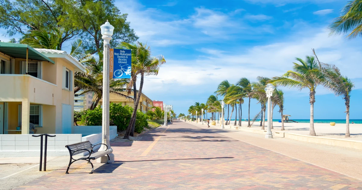 Hollywood Beach Boardwalk in Florida