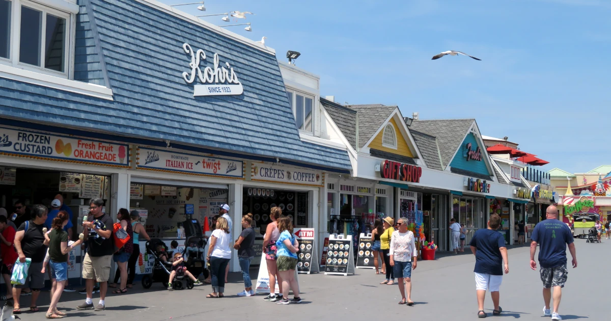 Businesses on the Jersey Shore boardwalk