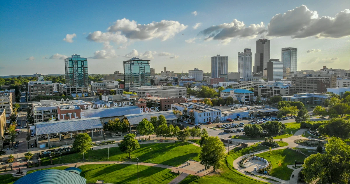 Skyline afternoon in downtown Little Rock Arkansas