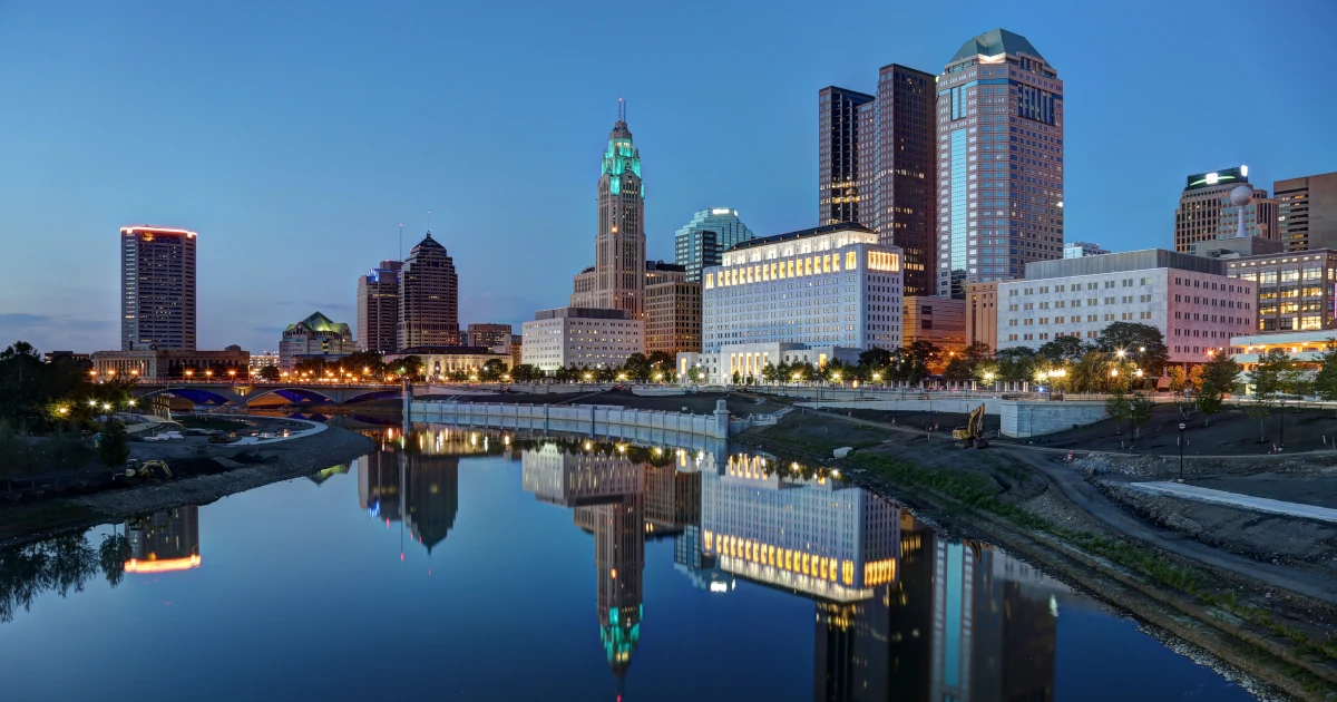 Scioto River and Columbus Ohio skyline