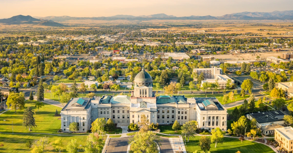 An aerial view of the Montana Capitol Building | Swyft Filings