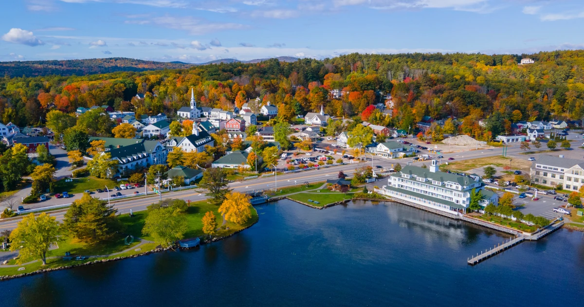 An aerial view of Meredith Bay, New Hampshire | Swyft Filings