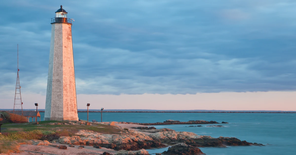 Lighthouse on the coast of Connecticut