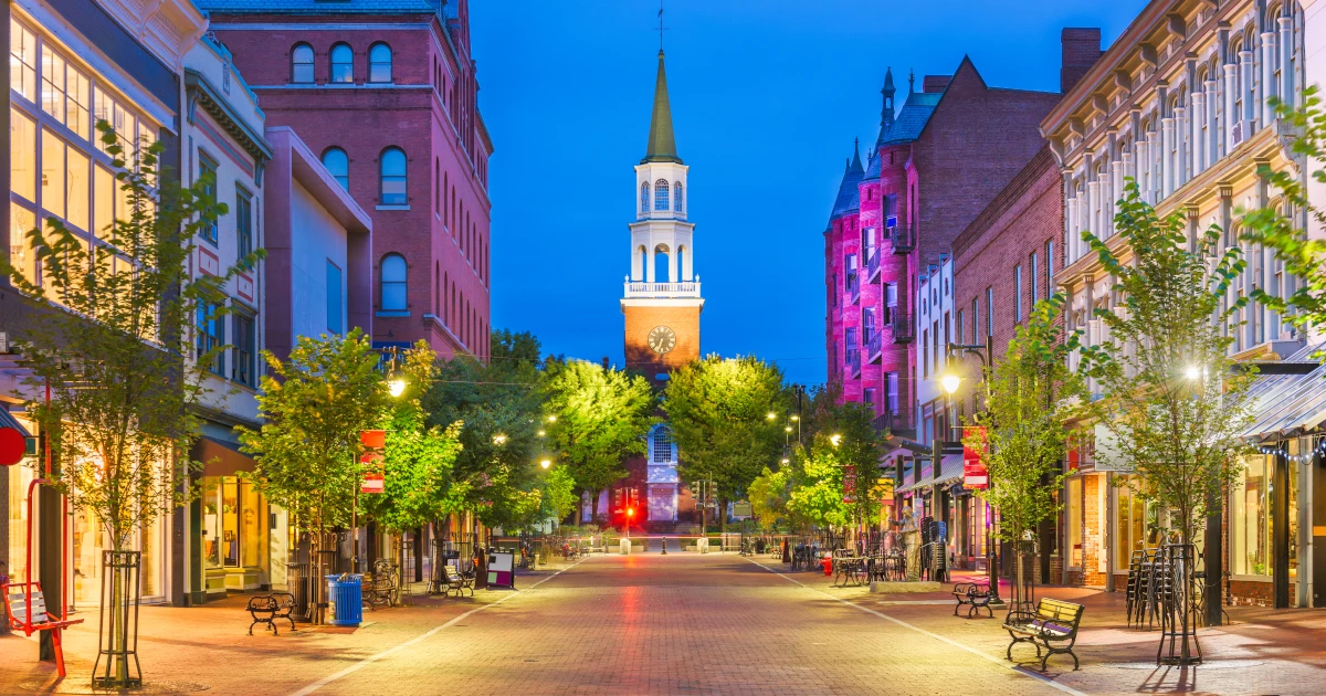 A view of a road in downtown Burlington, Vermont | Swyft Filings