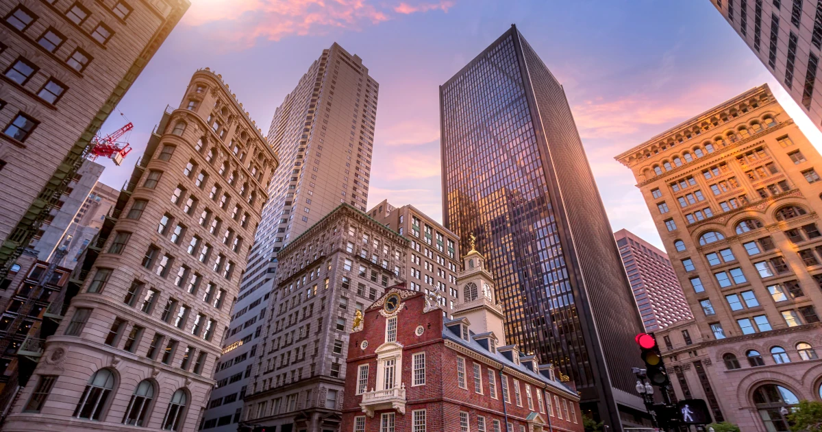 The old Massachusetts state house in downtown Boston | Swyft Filings