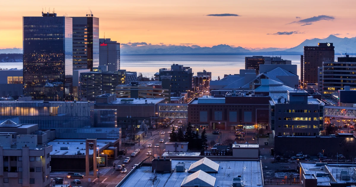 Downtown Anchorage Alaska city skyline