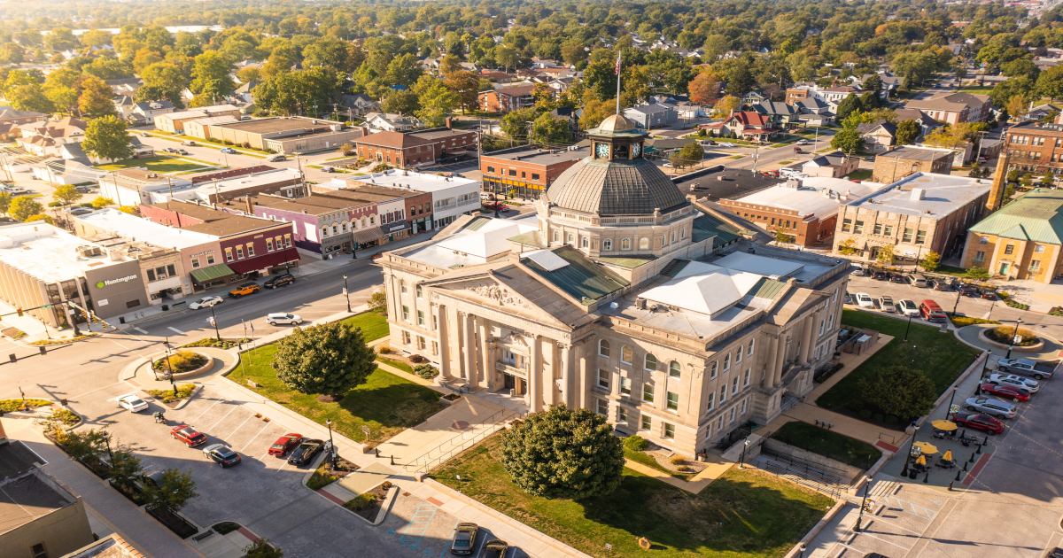 Aerial View of Indiana Courthouse