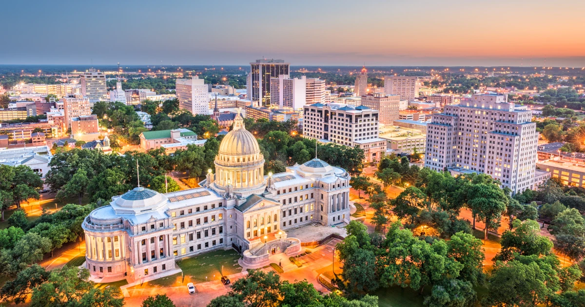 A view of Jackson, Mississippi from above | Swyft Filings