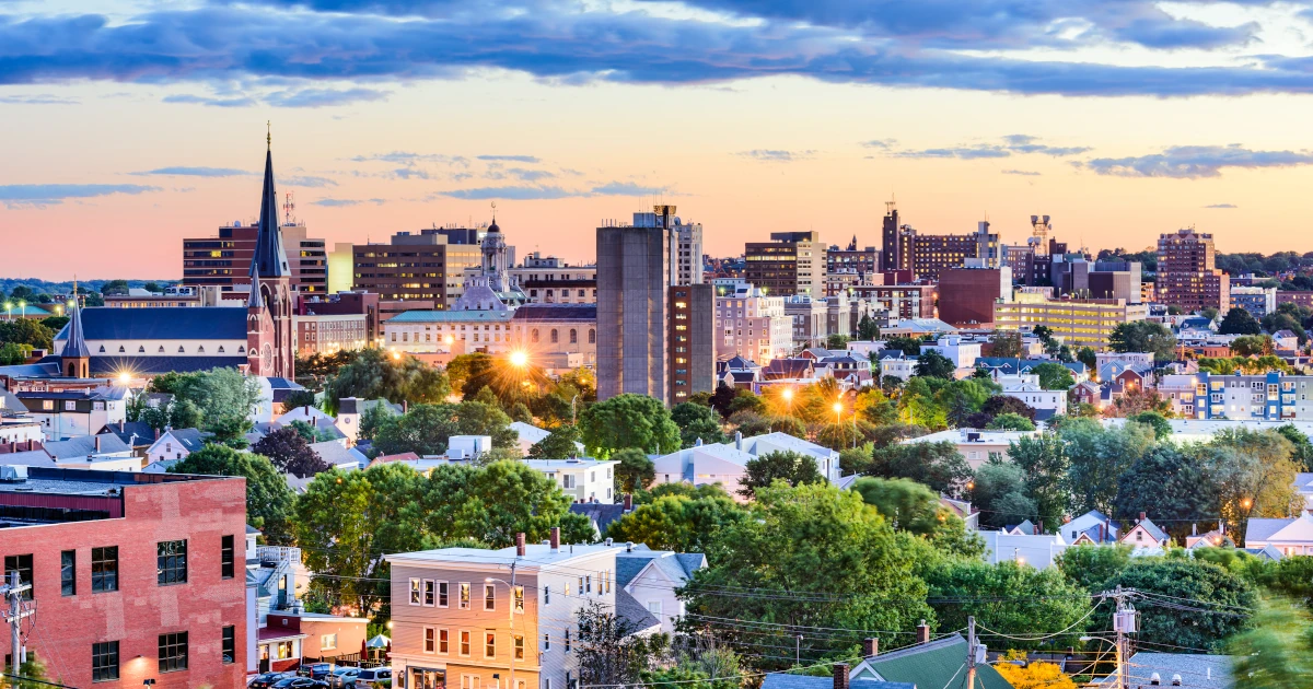 The Portland, Maine skyline from above | Swyft Filings