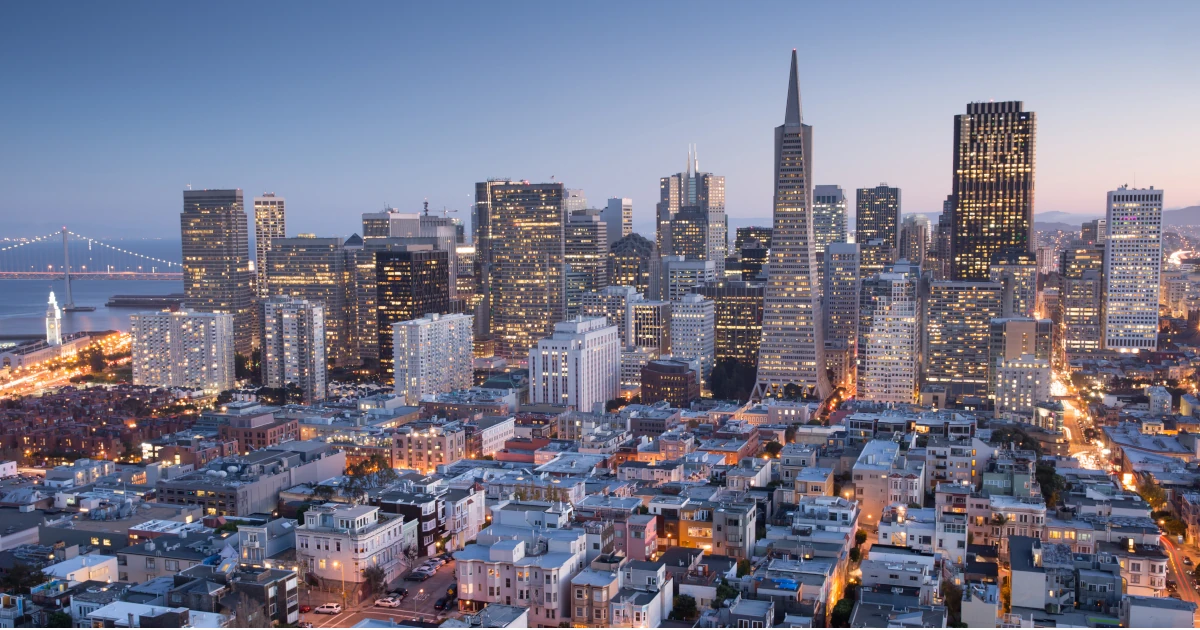 A view of the San Francisco skyline at dusk | Swyft Filings