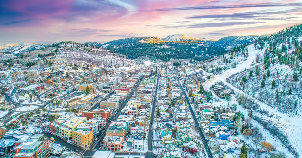 Park City Utah Downtown Skyline Aerial