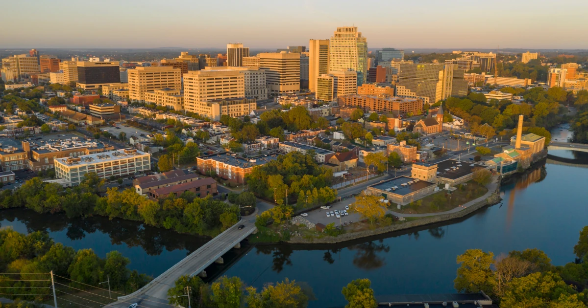 The Wilmington, Delaware skyline seen from above | Swyft Filings