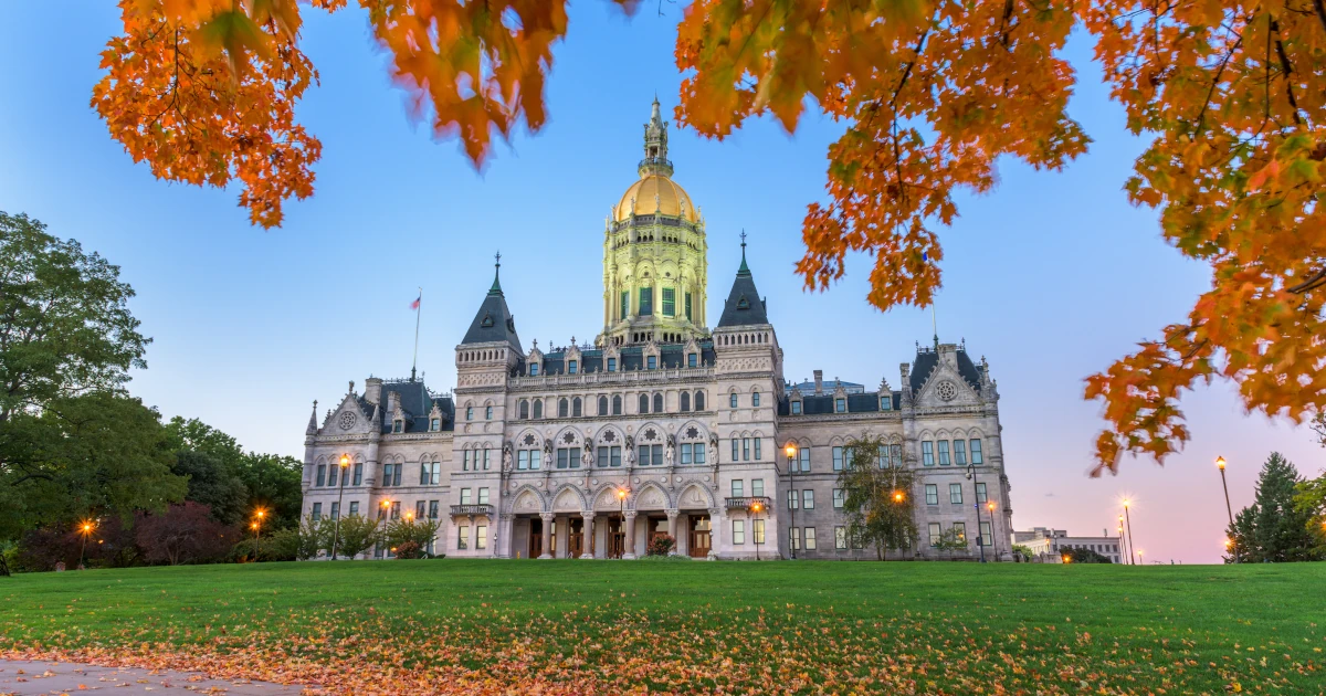 The Connecticut Capitol building in the fall | Swyft Filings