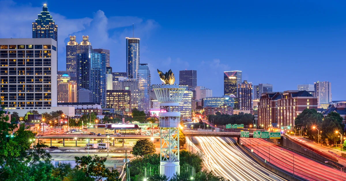 Downtown Atlanta, Georgia at dusk | Swyft Filings