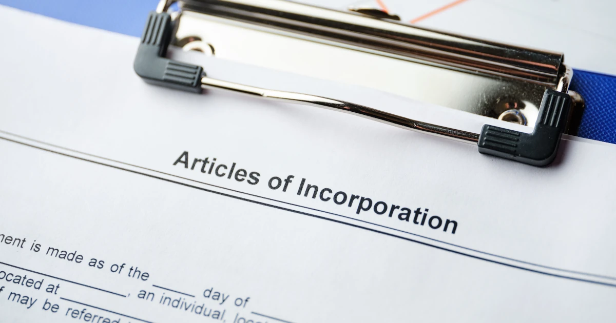 The form for articles of incorporation | Swyft Filings
