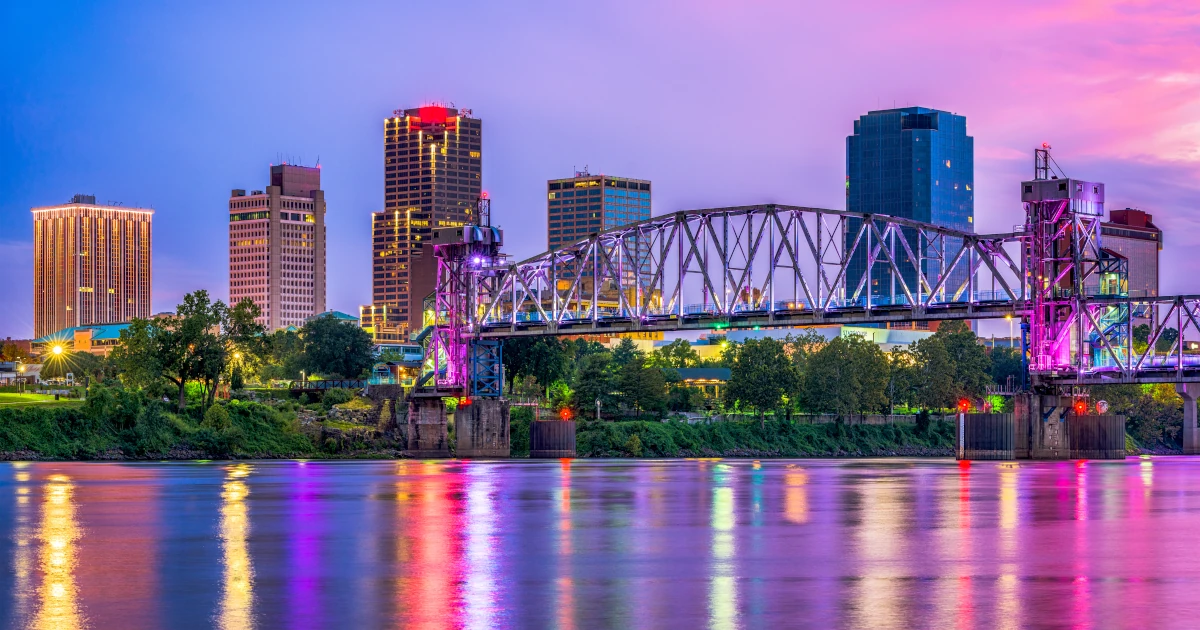 Little Rock Arkansas downtown skyline