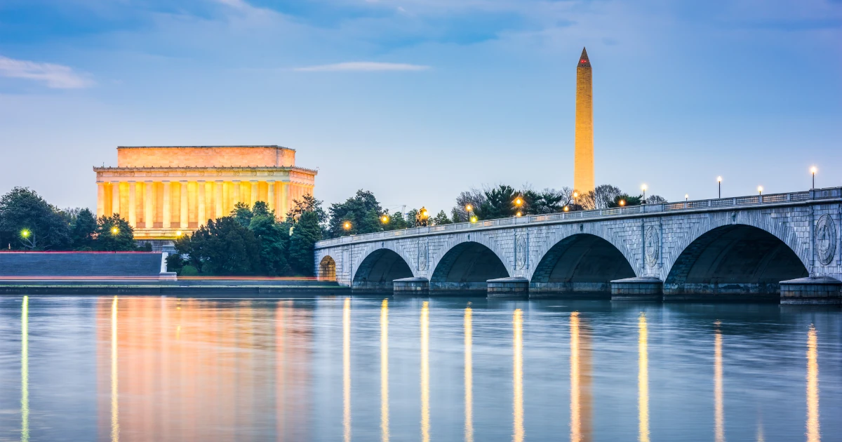 Washington DC skyline on the Potomac River