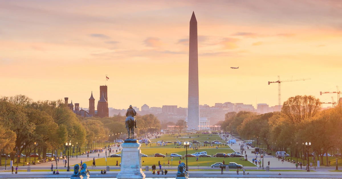 The Washington Monument at sunset in Washington, D.C. | Swyft Filings