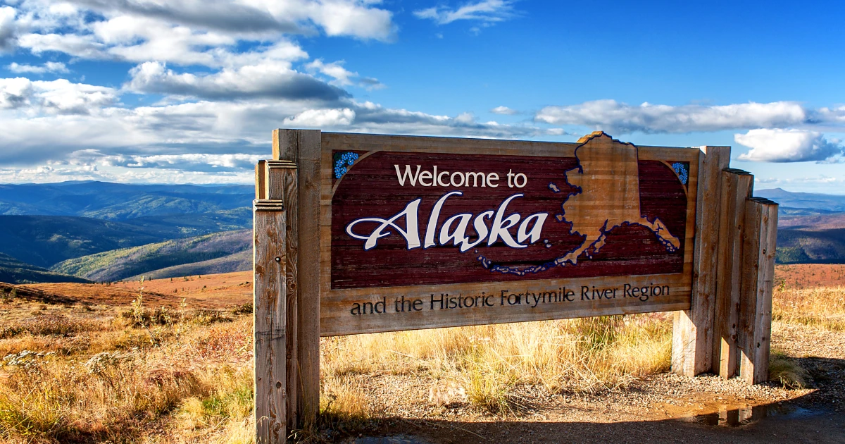 Alaska welcome sign