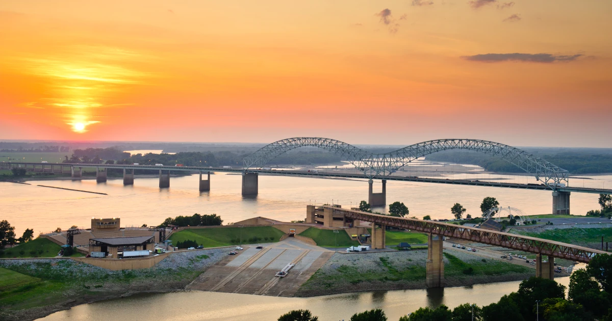 A sunset on the Mississippi River | Swyft Filings