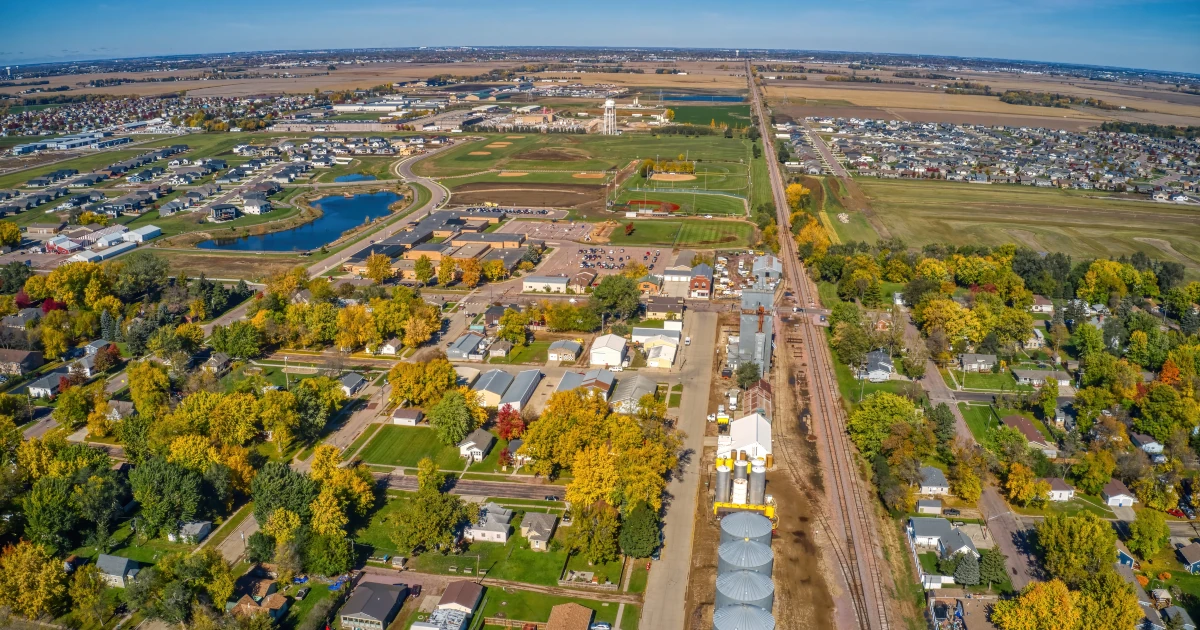 Aerial View of the Sioux Falls Suburb of Harrisburg South Dakota