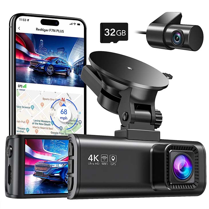 DKK Dash Cam Front and Rear, Mini Dash Cam 1080P Full HD with