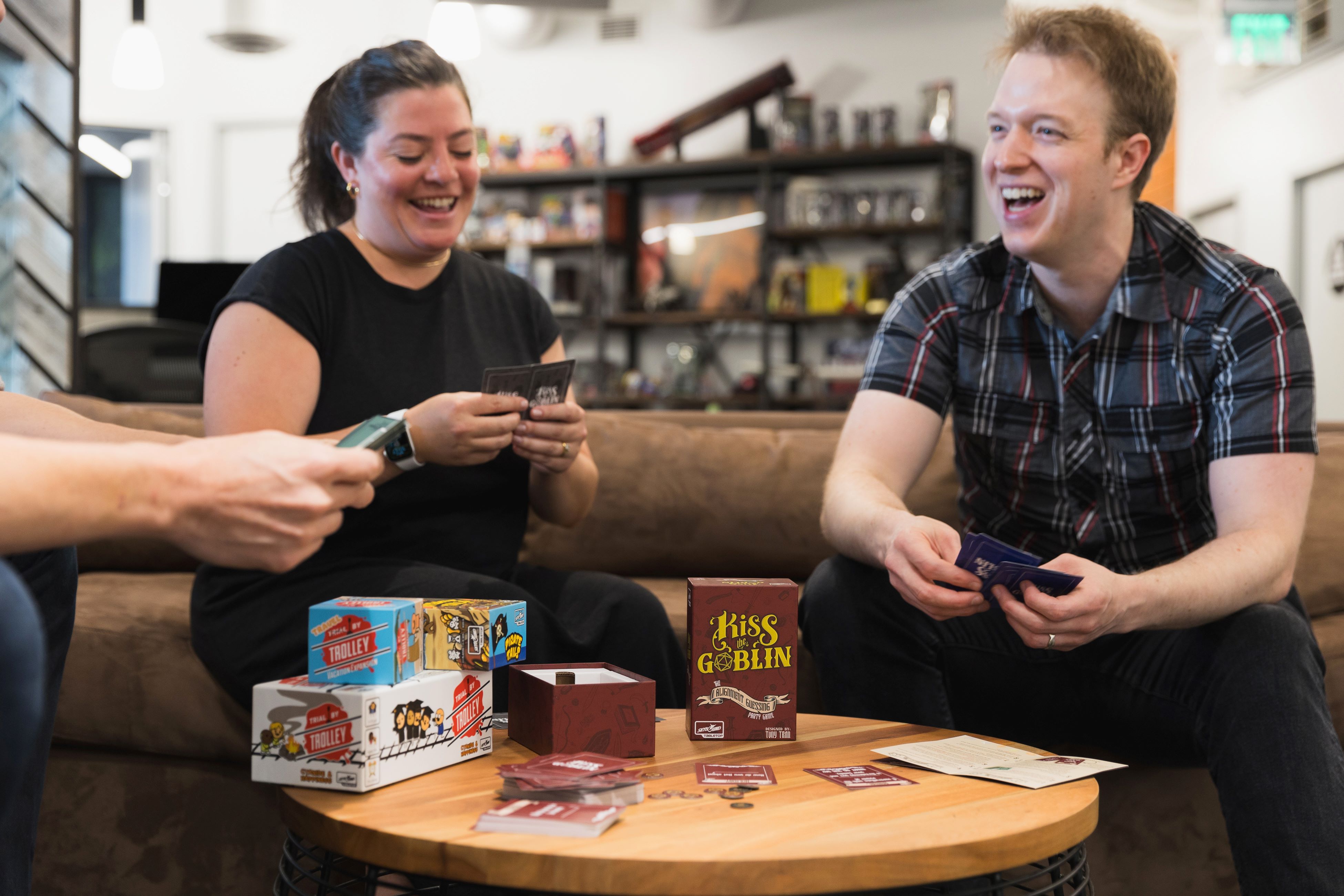 Employees playing tabletop games together