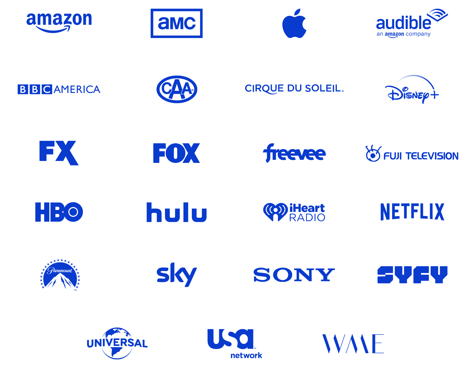 Partner logos including AMC, Apple, Amazon, Sony, and more