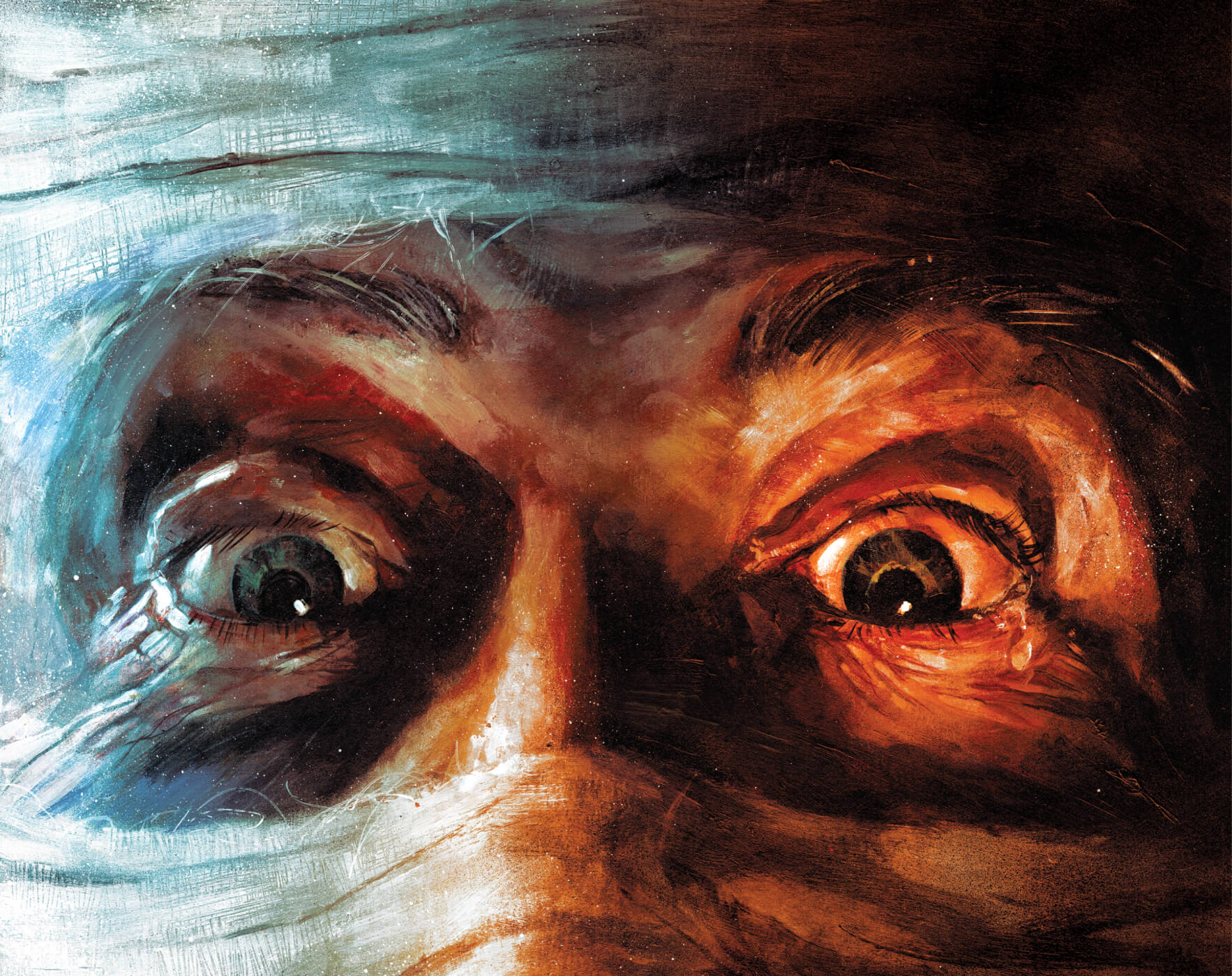 Detail of variant showing the mummy's eyes