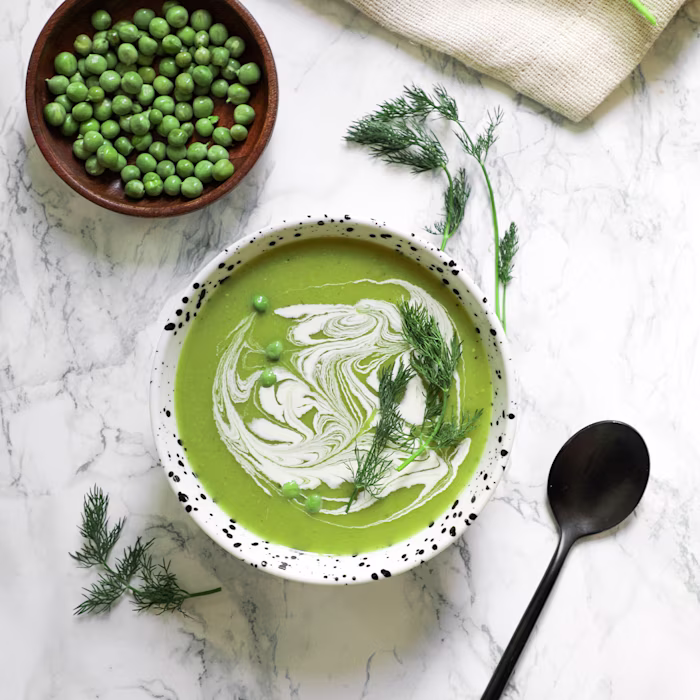 Velouté froid de petits pois