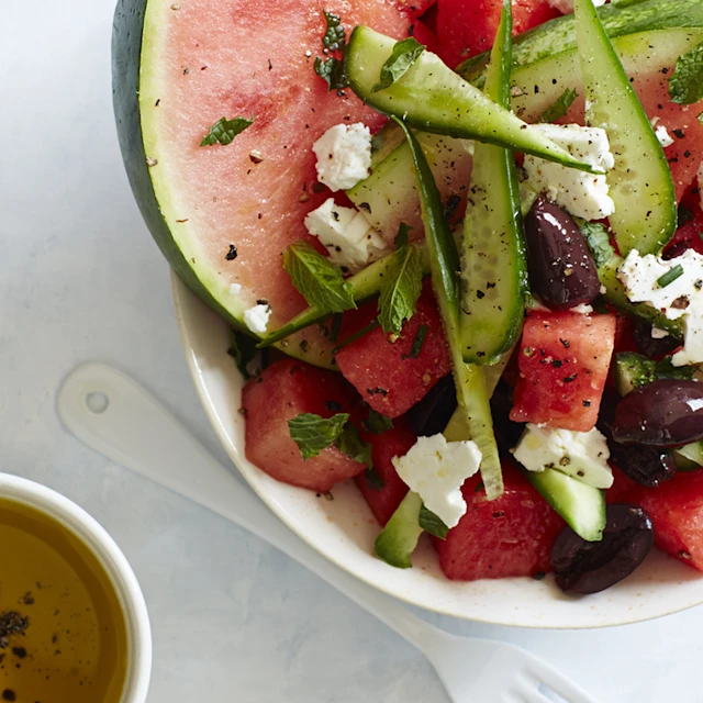 La recette de Salade Grecque à la Pastèque
