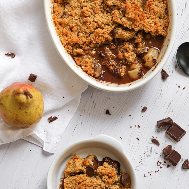 Crumble de poires au chocolat