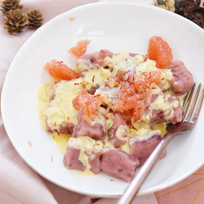 recette gnocchis betterave pamplemousse