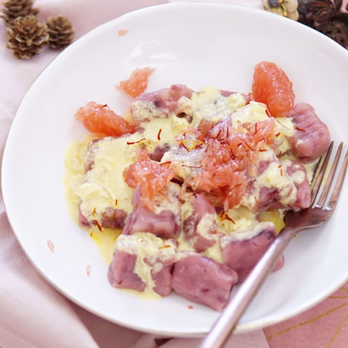 recette gnocchis betterave pamplemousse