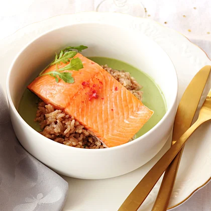 La recette de saumon sauce coco matcha