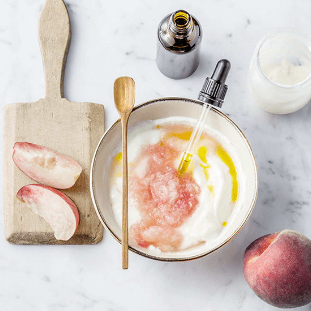 Masque visage teint de pêche