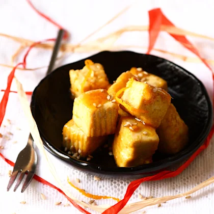Tofu laqué à l'Orange et Gingembre